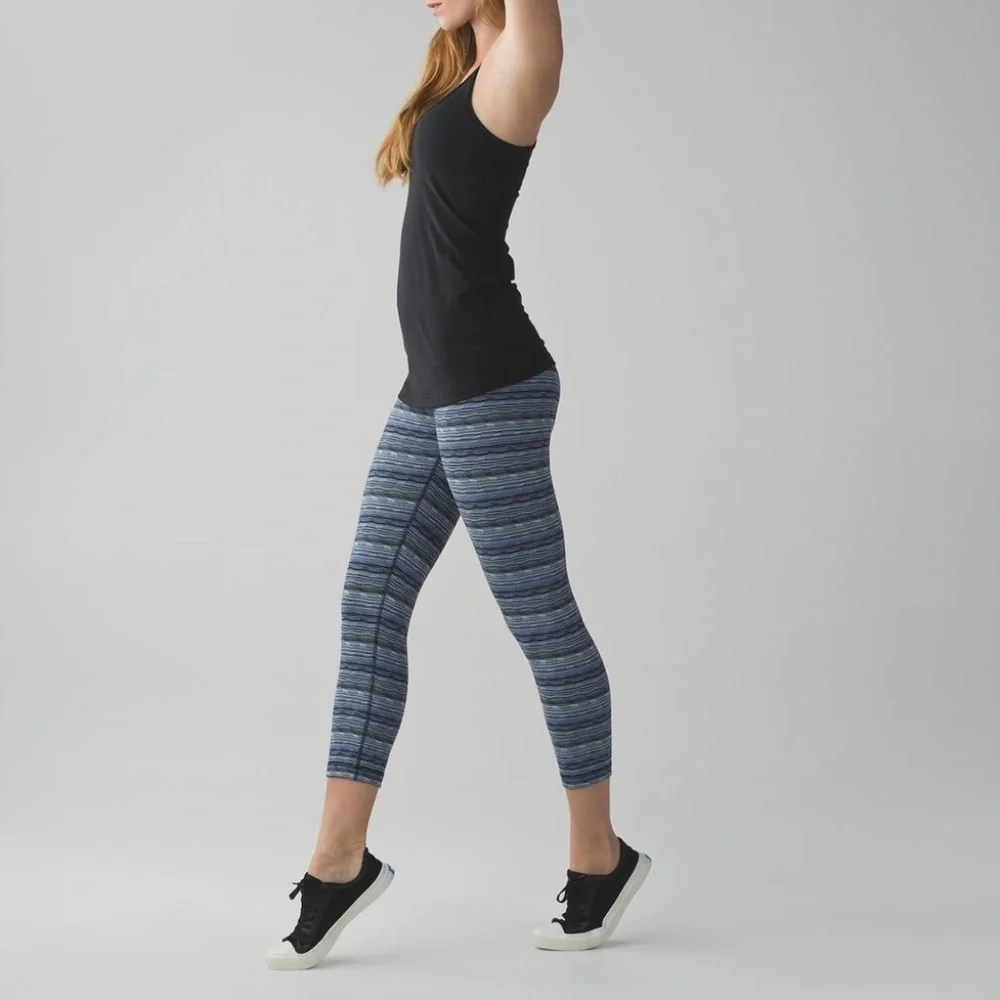Lululemon Wunder Under Crop Tight Space Dye Blue *Hi-Rise